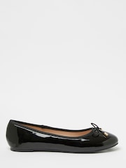 Lipsy Black Metal Bow School Ballet Pumps - Image 3 of 5