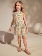 Multi Embroidered Occasion Top And Skirt Co-ord Set (3-16yrs) - Image 1 of 9