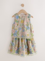 Multi Embroidered Occasion Top And Skirt Co-ord Set (3-16yrs) - Image 5 of 9
