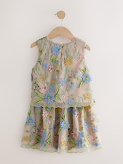 Multi Embroidered Occasion Top And Skirt Co-ord Set (3-16yrs) - Image 6 of 9