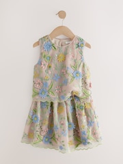 Multi Embroidered Occasion Top And Skirt Co-ord Set (3-16yrs) - Image 7 of 9