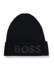 BOSS Black Embroidered Logo Wool Beanie - Image 3 of 4