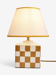 Ochre Yellow Chequer Table Lamp - Image 4 of 5