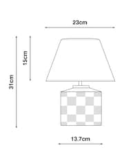 Ochre Yellow Chequer Table Lamp - Image 5 of 5