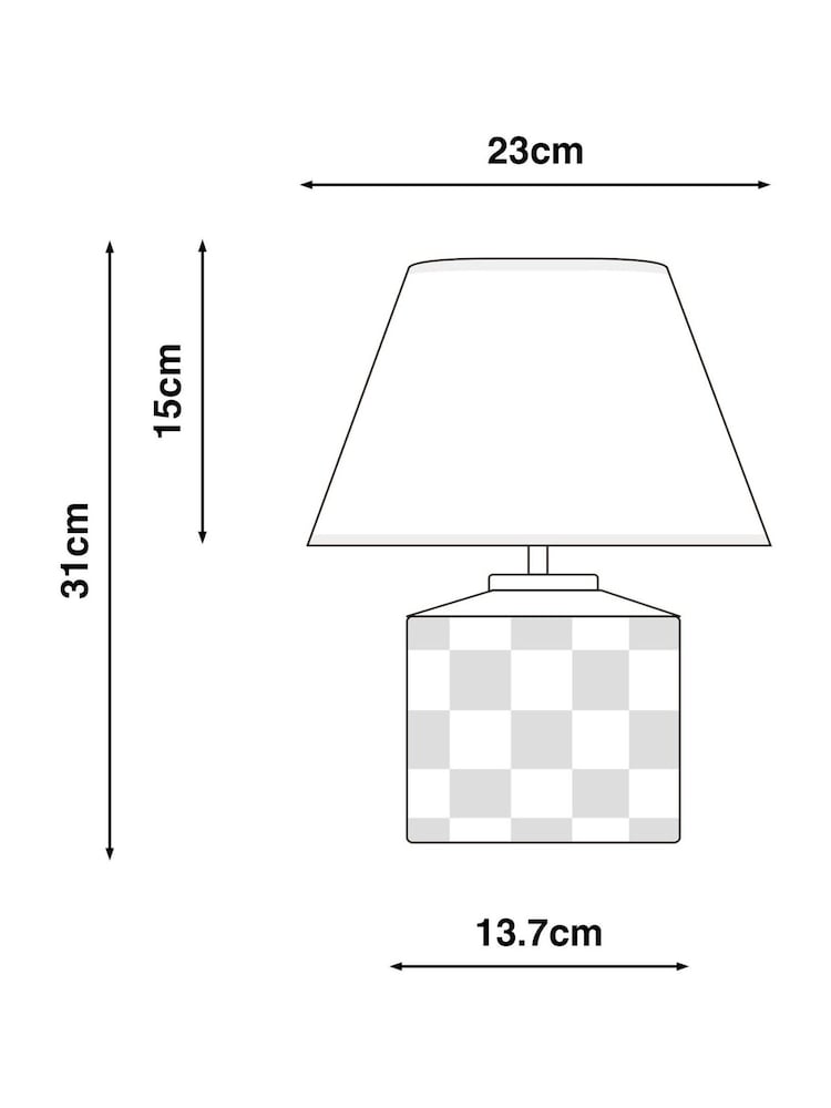 Ochre Yellow Chequer Table Lamp - Image 5 of 5