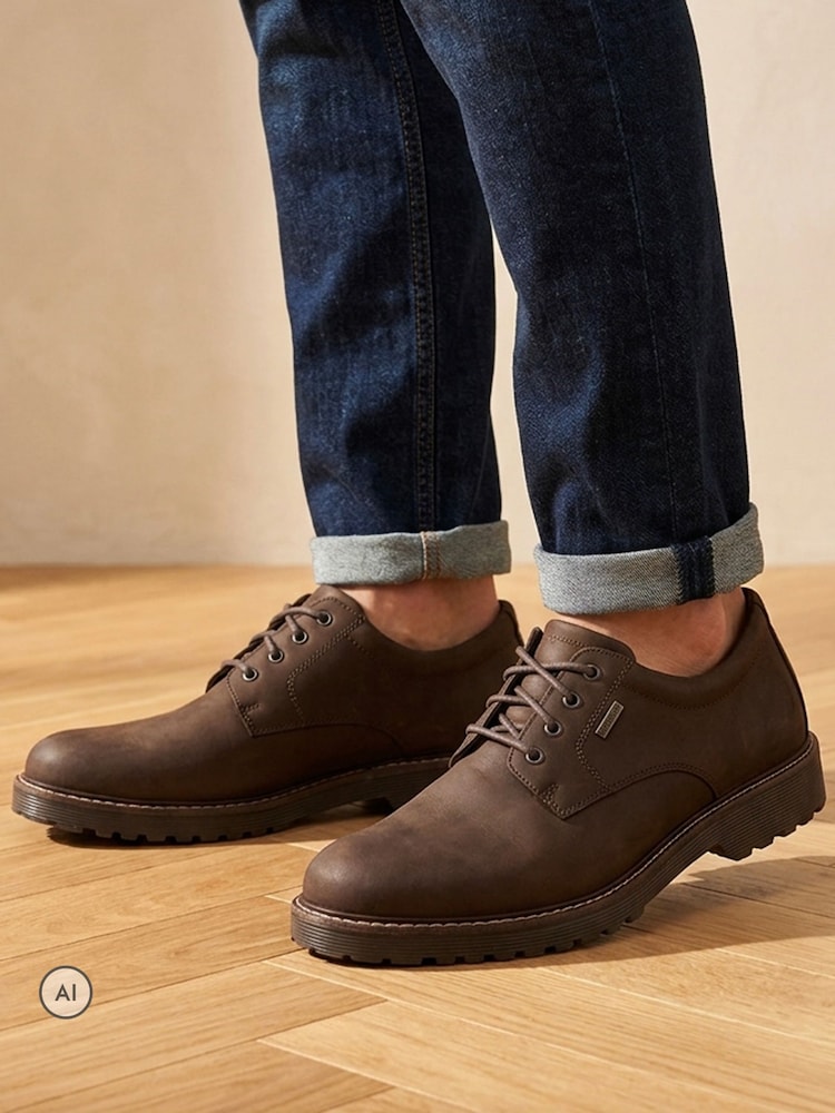 Jones Bootmaker Brown Halewood Waterproof Leather Derby Shoes - Image 1 of 6 Jones Bootmaker Brown Halewood Waterproof Leather Derby Shoes - Image 1 of 6