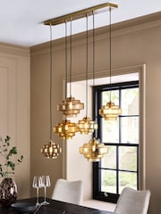 Amber Orange Luca 6 Light Pendant Ceiling Light - Image 1 of 5