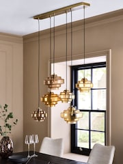 Amber Orange Luca 6 Light Pendant Ceiling Light - Image 2 of 5
