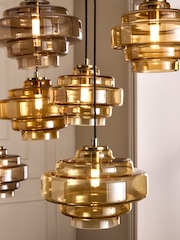 Amber Orange Luca 6 Light Pendant Ceiling Light - Image 3 of 5