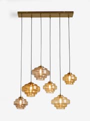 Amber Orange Luca 6 Light Pendant Ceiling Light - Image 4 of 5