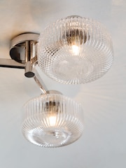 Brushed Chrome Lexington 3 Light Flush Ceiling Light Fitting - Image 3 of 5