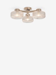 Brushed Chrome Lexington 3 Light Flush Ceiling Light Fitting - Image 5 of 5
