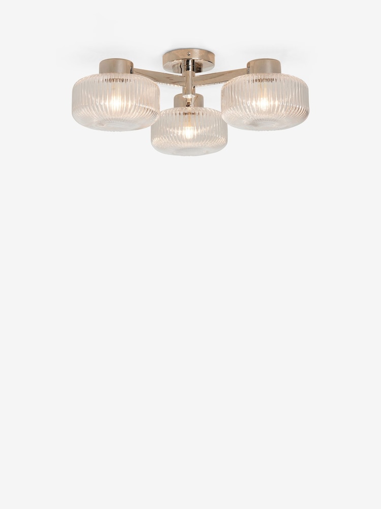 Chrome Lexington 3 Light Flush Flush Fitting Ceiling Light - Image 5 of 5 Chrome Lexington 3 Light Flush Flush Fitting Ceiling Light - Image 5 of 5