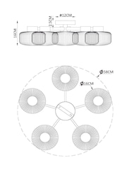 Brass Lexington 5 Light Flush Fitting Ceiling Light - Image 4 of 5