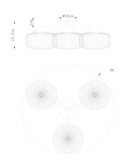 Black Lexington 3 Light Flush Ceiling Light Fitting - Image 4 of 5