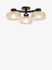 Black Lexington 3 Light Flush Ceiling Light Fitting - Image 5 of 5