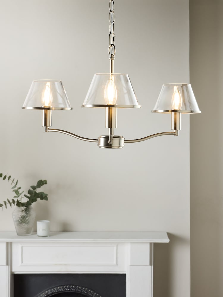 Brushed Chrome Stroud 3 Light Flush Fitting - Image 1 of 5