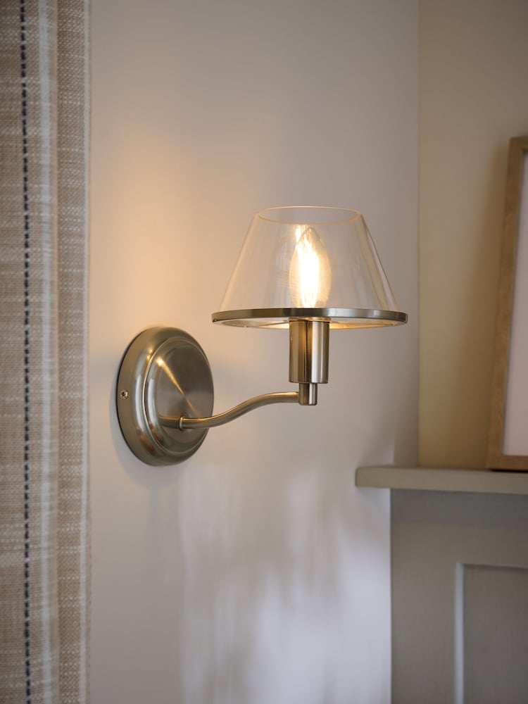 Brushed Chrome Stroud Wall Light - Image 1 of 5 Brushed Chrome Stroud Wall Light - Image 1 of 5