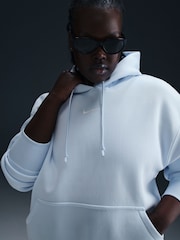 Nike Light Blue Tint Curve Sportswear Phoenix Fleece Oversized Pullover Hoodie - Image 3 of 6