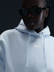 Nike Light Blue Tint Curve Sportswear Phoenix Fleece Oversized Pullover Hoodie - Image 5 of 6