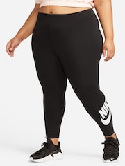 Nike Black Curve Sportswear Classics High-Waisted Graphic Leggings - Image 1 of 4