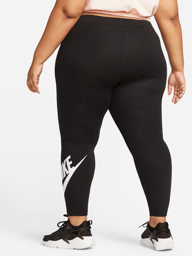 Nike Black Curve Sportswear Classics High-Waisted Graphic Leggings - Image 2 of 4
