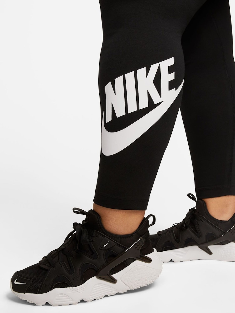 Nike Black Curve Sportswear Classics High-Waisted Graphic Leggings - Image 4 of 4