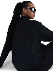 Nike Black Swift Dri-FIT UV 1/2 Zip Running Top - Image 4 of 10