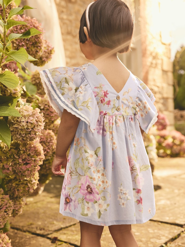 Floral bleu - Robe d’été à manches ange (3mois8ans) - Image 3 of 8