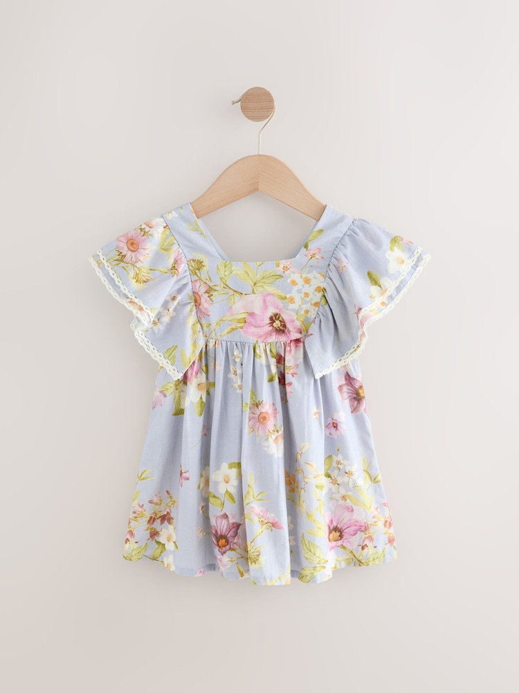 Floral bleu - Robe d’été à manches ange (3mois8ans) - Image 5 of 8