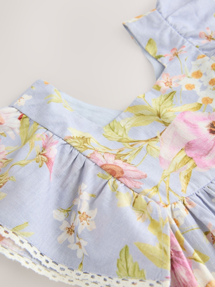 Floral bleu - Robe d’été à manches ange (3mois8ans) - Image 7 of 8