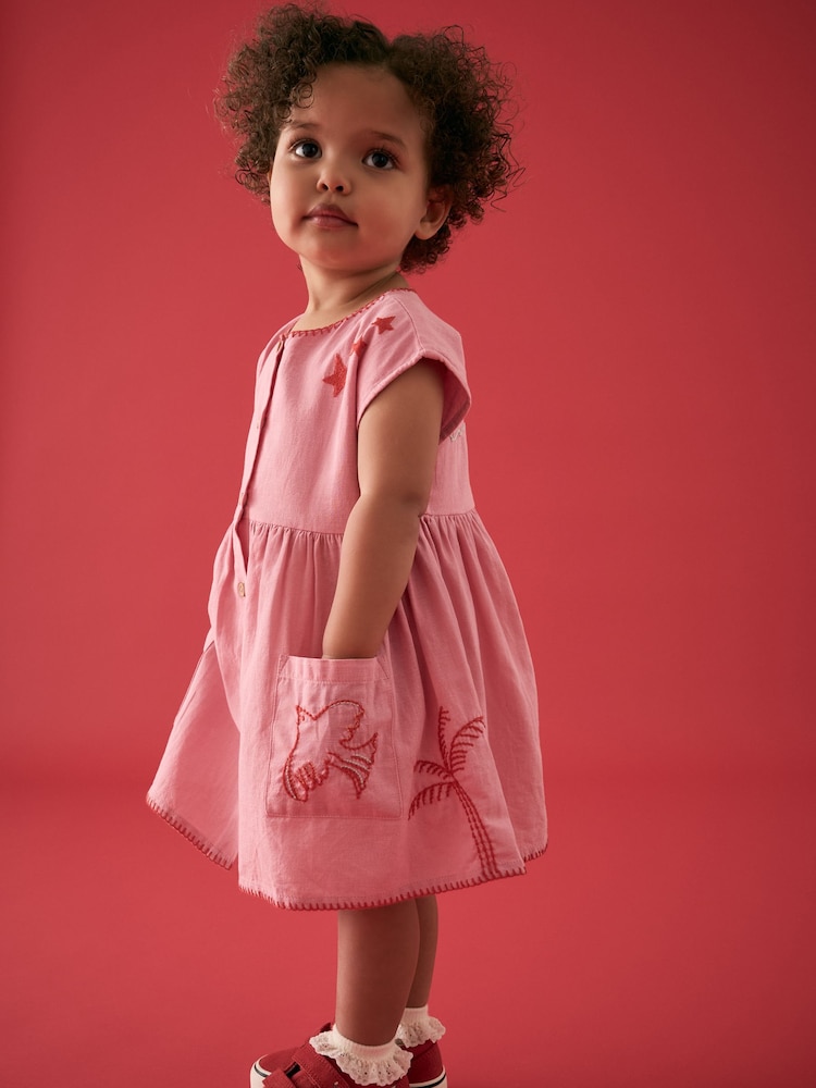 Pink Button Through Summer Dress (3mths-10yrs) - Image 2 of 11