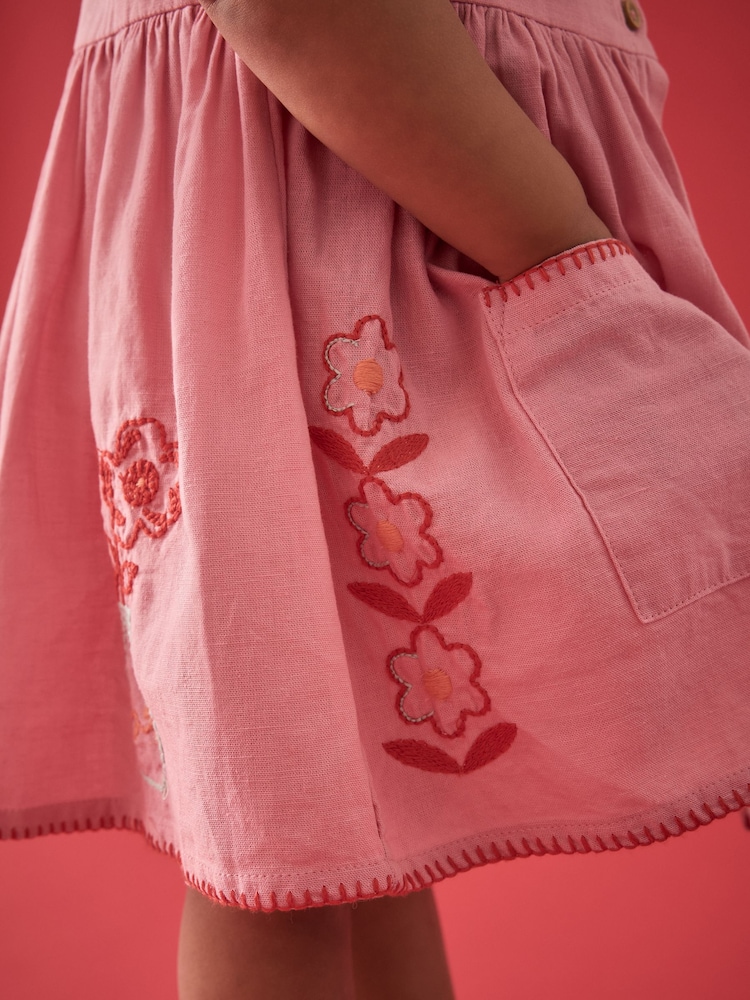 Pink Button Through Summer Dress (3mths-10yrs) - Image 4 of 11
