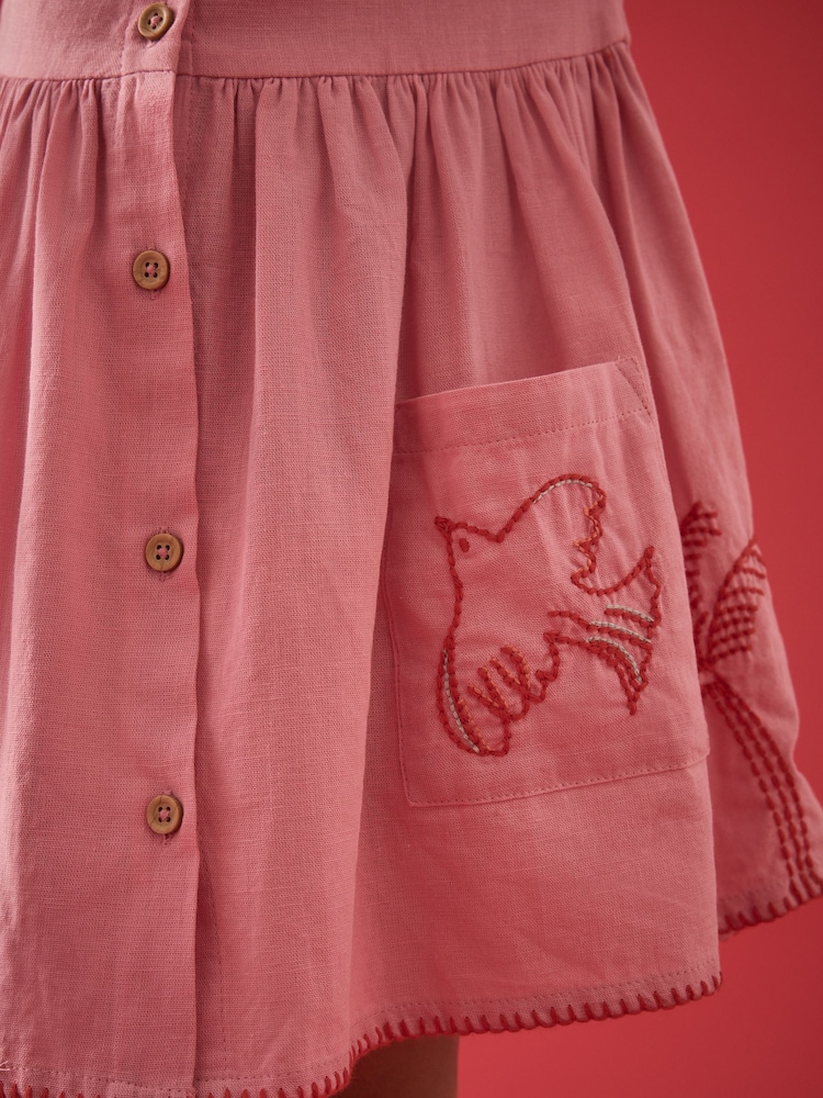 Pink Button Through Summer Dress (3mths-10yrs) - Image 5 of 11