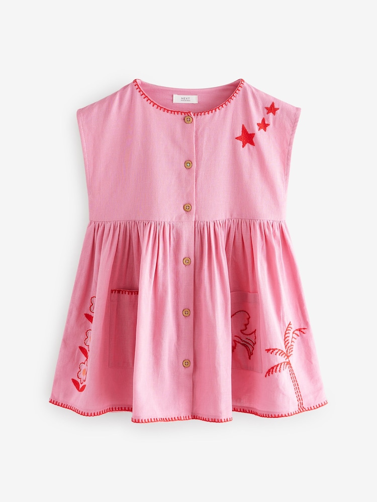 Pink Button Through Summer Dress (3mths-10yrs) - Image 7 of 11