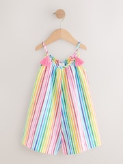 Rainbow Stripe 100% Cotton Playsuit (3mths-10yrs) - Image 1 of 4