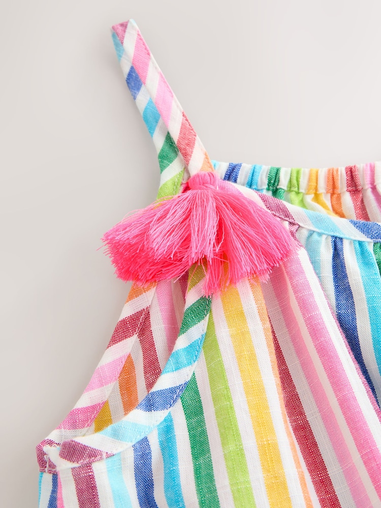 Rainbow Stripe 100% Cotton Playsuit (3mths-10yrs) - Image 4 of 4