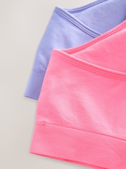 Pink/Lilac Seam Free Strappy Crop Tops 2 Pack with Removable Lightly Padded Cups (7-16yrs) - Image 6 of 6