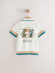 Ecru Dino Back Print Short Sleeve Shirt (3mths-7yrs) - Image 2 of 4