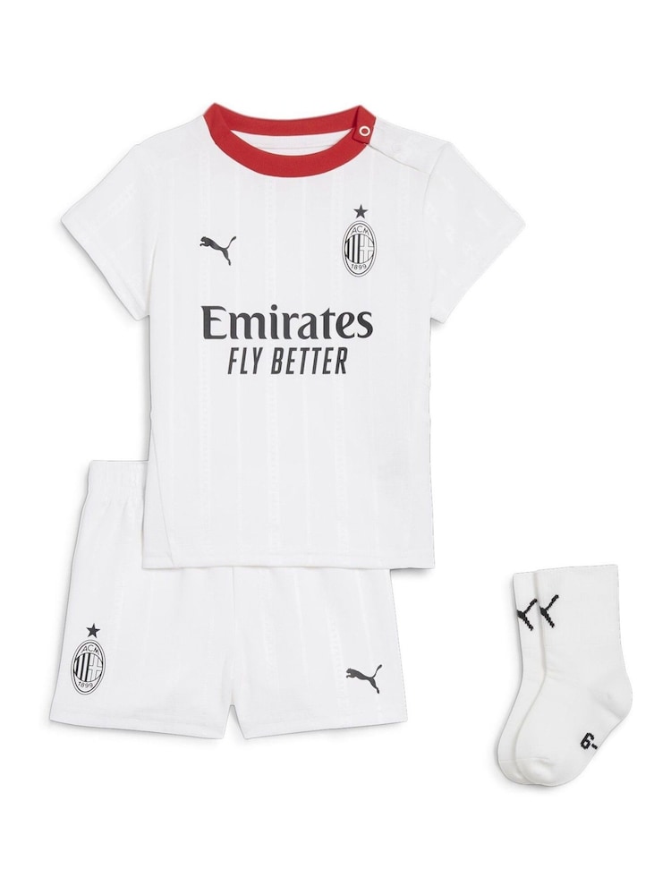 Puma White Kids Boys AC Milan 24/25 Away Kit Set - Image 1 of 2