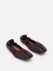 Hush Red Ruby Ruched Leather Ballet Flats - Image 3 of 5