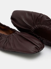 Hush Red Ruby Ruched Leather Ballet Flats - Image 4 of 5
