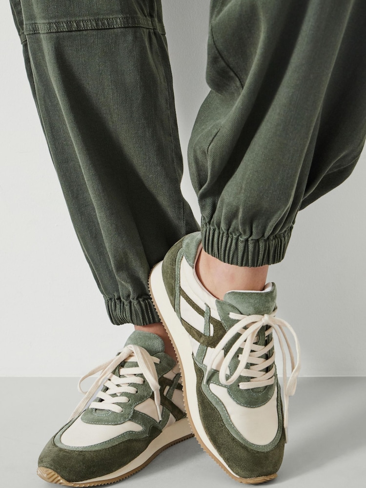 Hush Green Rylee Retro Trainers - Image 1 of 5