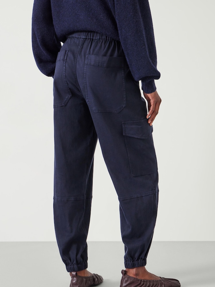 Hush Blue Ava Washed Cargo Trousers - Image 2 of 4