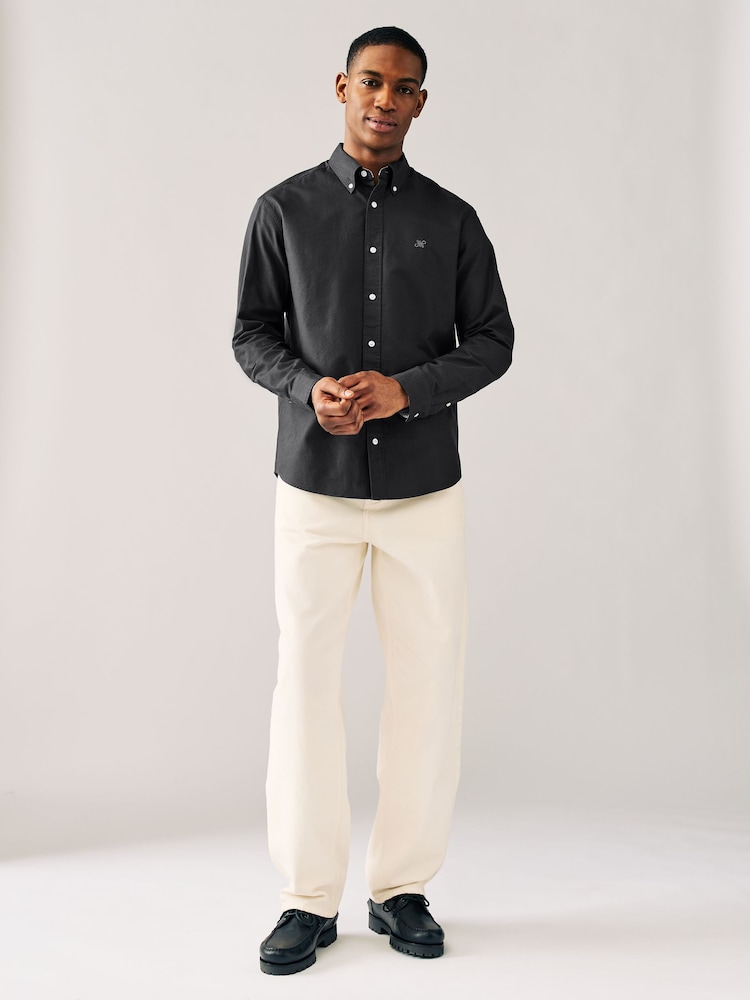 Charcoal Grey Regular Fit Long Sleeve Oxford Shirt - Image 2 of 8