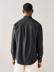 Charcoal Grey Regular Fit Long Sleeve Oxford Shirt - Image 3 of 8