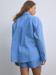 self. Blue Oversized 100% Cotton Shirt - Image 3 of 9