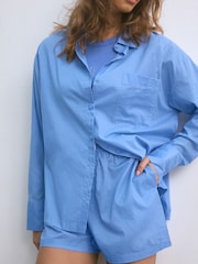 self. Blue Oversized 100% Cotton Shirt - Image 4 of 9