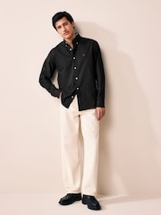 Noir - Ajustement régulier - Chemise Oxford à manches longues - Image 2 de 9