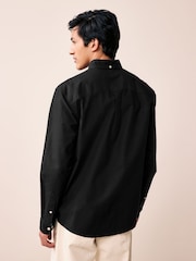 Noir - Ajustement régulier - Chemise Oxford à manches longues - Image 3 de 9
